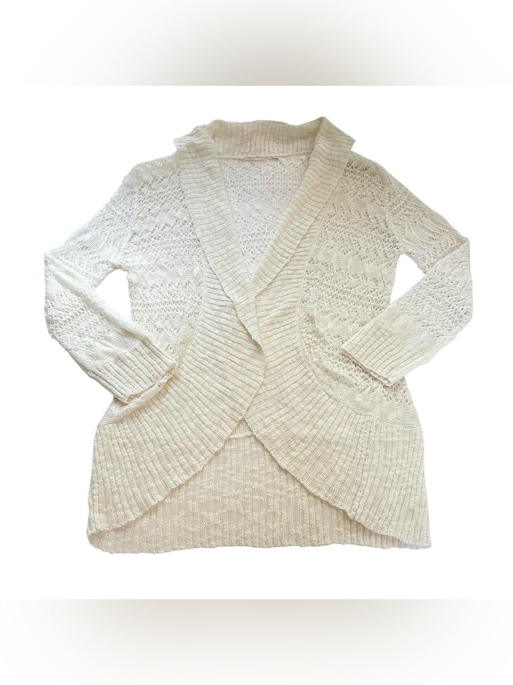 Cream Knit Cardigan Sweater